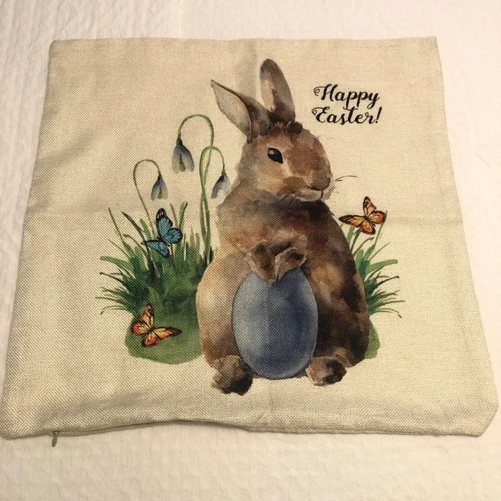 Easter Bunny Pillow Covers Set of 2 Size 17 1/2